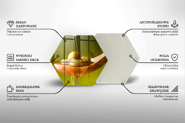 Deska szklana do kuchni Oliwa i oliwki