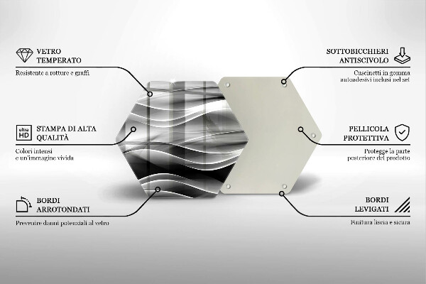 Deska szklana do kuchni Abstrakcja linie dymu