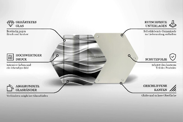 Deska szklana do kuchni Abstrakcja linie dymu