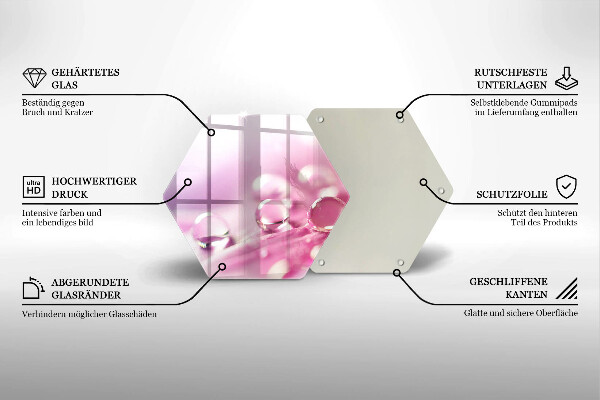 Deska szklana do kuchni Rosa płatki kwiatów