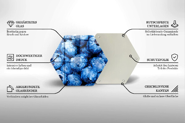 Deska szklana do kuchni Soczyste borówki