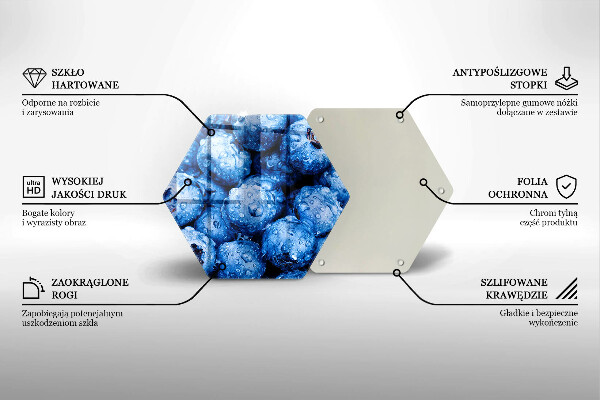 Deska szklana do kuchni Soczyste borówki