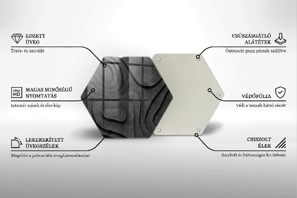 Deska szklana do kuchni Kamienne kształty 3D