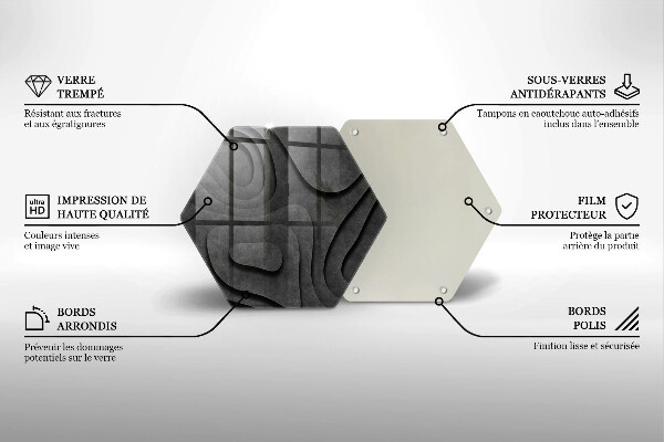 Deska szklana do kuchni Kamienne kształty 3D