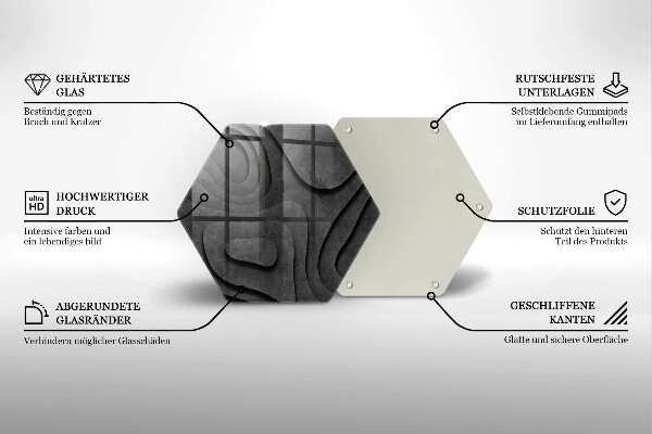 Deska szklana do kuchni Kamienne kształty 3D