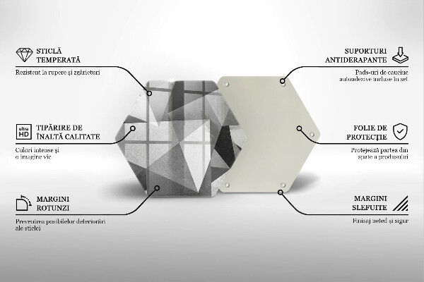 Deska szklana do kuchni Betonowa ostra abstrakcja