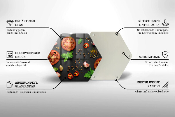 Deska szklana do kuchni Pomidory i przyprawy