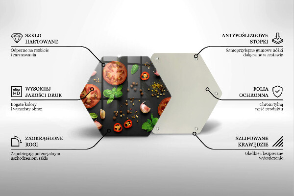 Deska szklana do kuchni Pomidory i przyprawy