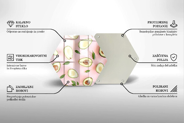Deska szklana do kuchni Wzór awokado