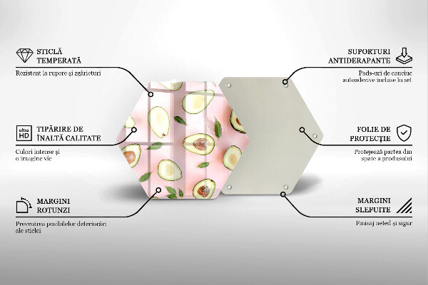 Deska szklana do kuchni Wzór awokado
