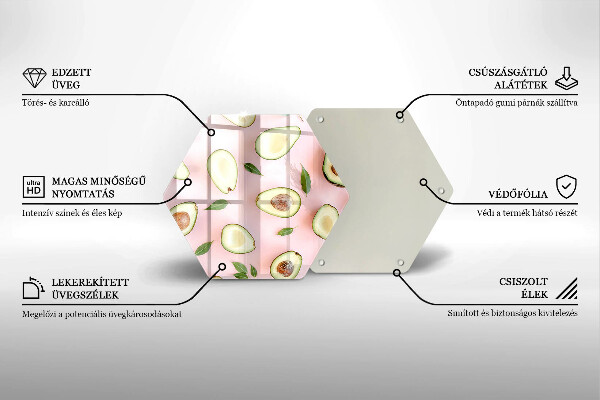 Deska szklana do kuchni Wzór awokado