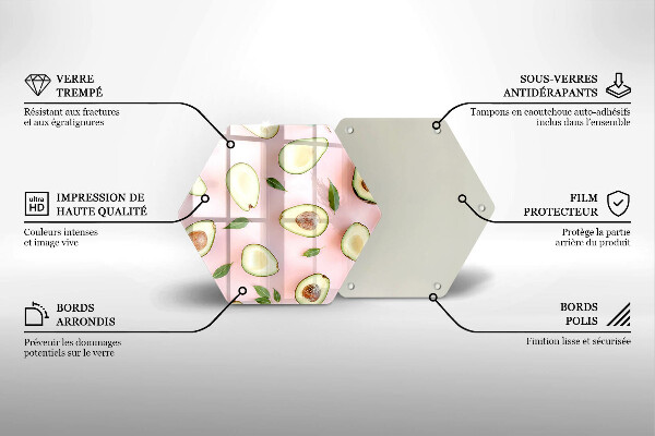 Deska szklana do kuchni Wzór awokado