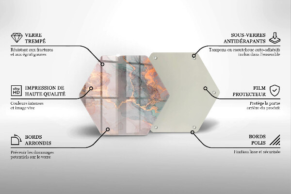Deska szklana do kuchni Marmur ze złotem