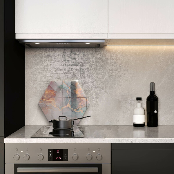 Deska szklana do kuchni Marmur ze złotem