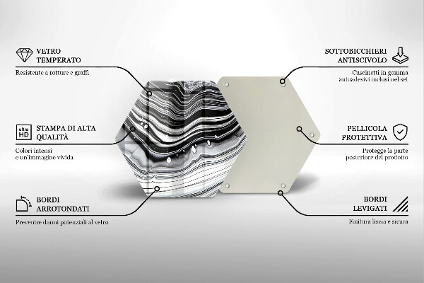 Deska szklana do kuchni Abstrakcja tusz