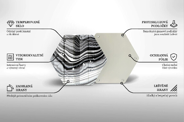 Deska szklana do kuchni Abstrakcja tusz