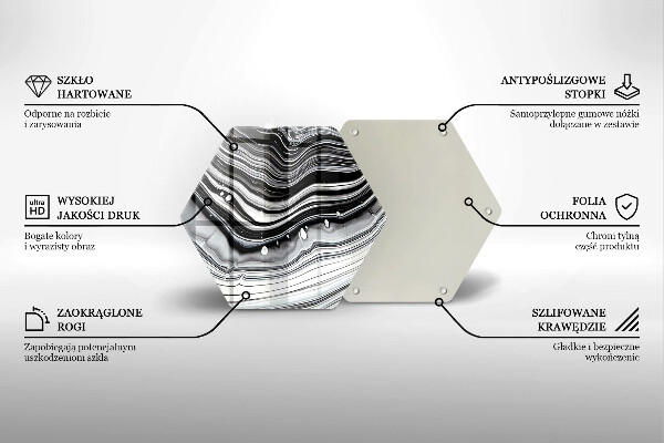Deska szklana do kuchni Abstrakcja tusz