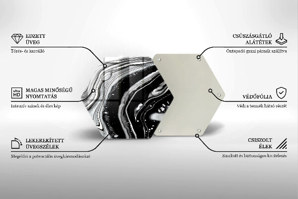 Deska szklana do kuchni Abstrakcja tusz