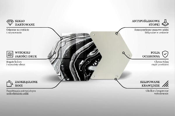 Deska szklana do kuchni Abstrakcja tusz
