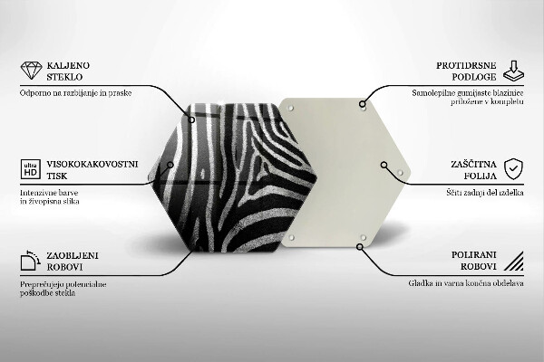 Deska szklana do kuchni Paski zebra