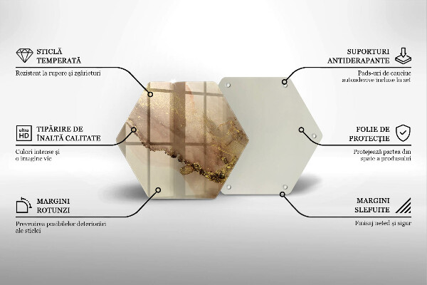 Deska szklana do kuchni Abstrakcja złoto