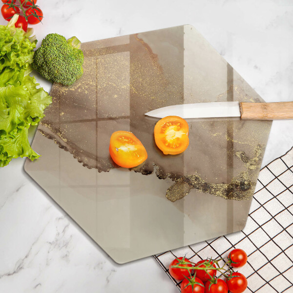 Deska szklana do kuchni Abstrakcja złoto