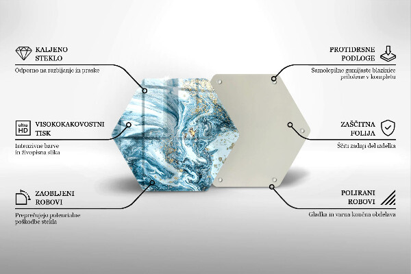 Deska szklana do kuchni Struktura ze złotem