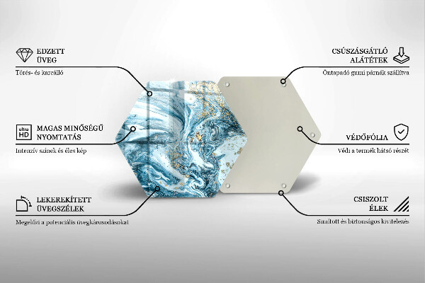 Deska szklana do kuchni Struktura ze złotem