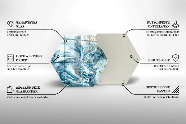 Deska szklana do kuchni Struktura ze złotem