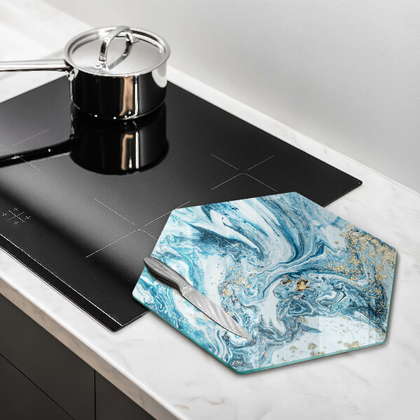 Deska szklana do kuchni Struktura ze złotem