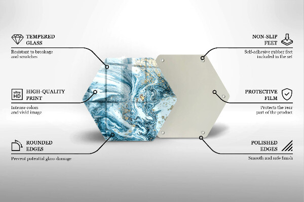 Deska szklana do kuchni Struktura ze złotem