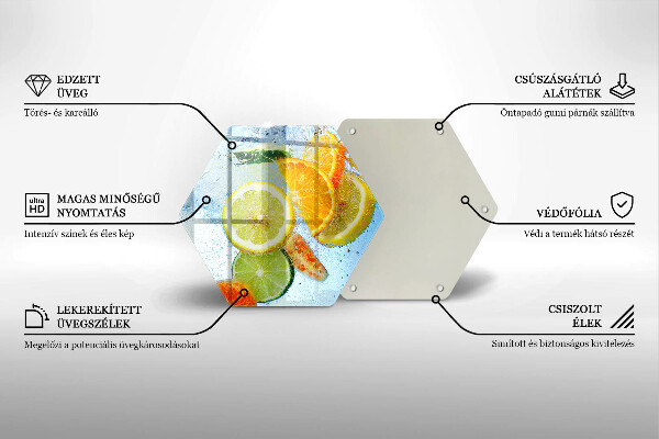 Deska szklana do kuchni Soczyste cytrusy woda