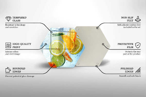 Deska szklana do kuchni Soczyste cytrusy woda