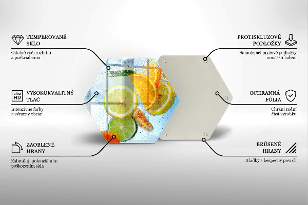 Deska szklana do kuchni Soczyste cytrusy woda