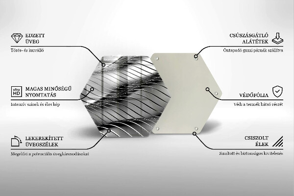 Deska szklana do kuchni Metalowa struktura 3D