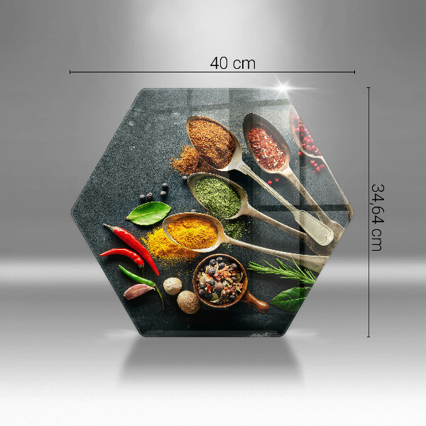 Deska szklana do kuchni Kuchenne łyżki przyprawy