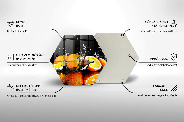 Deska szklana do kuchni Soczyste owoce pomarańcze