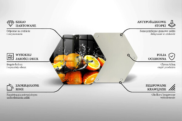 Deska szklana do kuchni Soczyste owoce pomarańcze