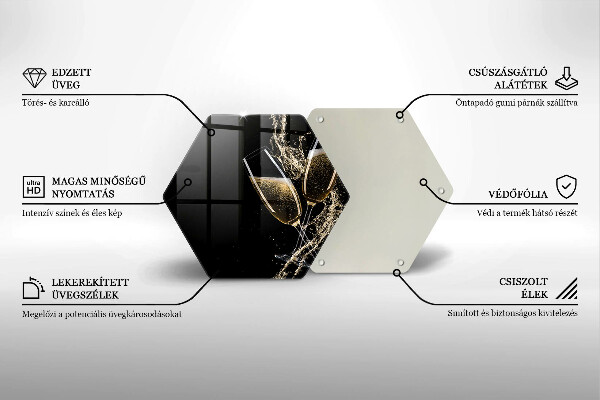 Deska szklana do kuchni Kieliszki szampana