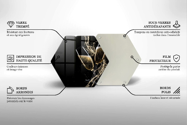 Deska szklana do kuchni Kieliszki szampana