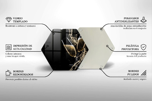 Deska szklana do kuchni Kieliszki szampana
