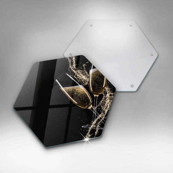 Deska szklana do kuchni Kieliszki szampana