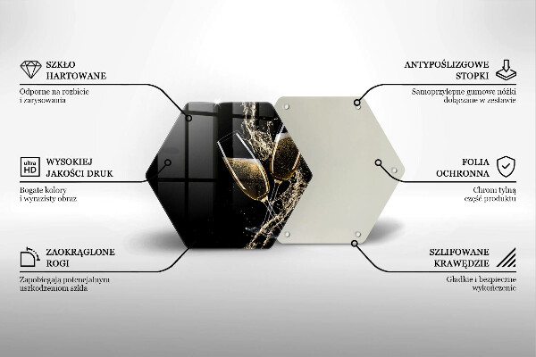 Deska szklana do kuchni Kieliszki szampana