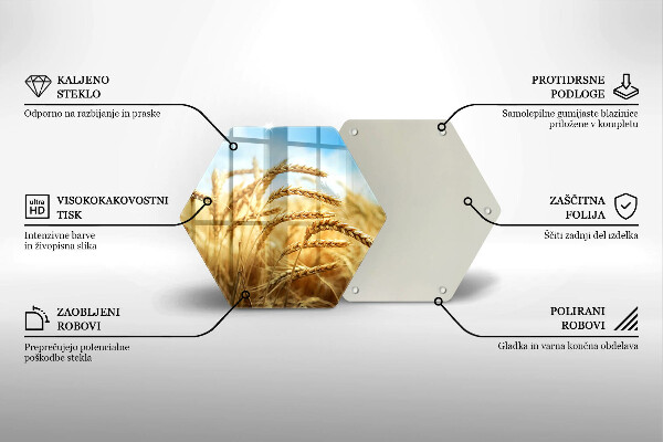 Deska szklana do kuchni Kłosy zbóż na polu