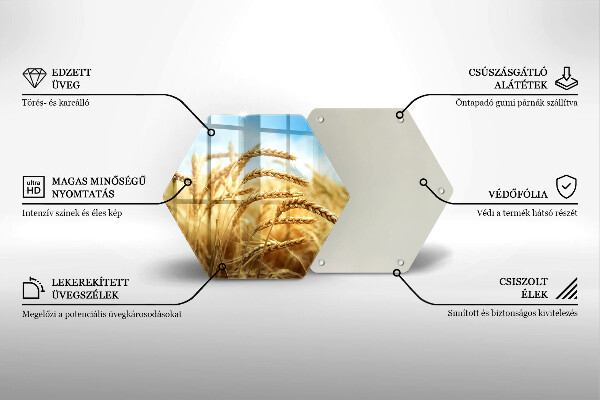 Deska szklana do kuchni Kłosy zbóż na polu