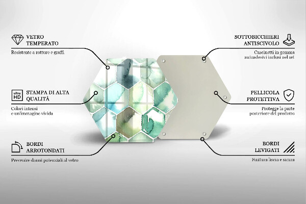 Deska kuchenna Akwarelowe heksagony