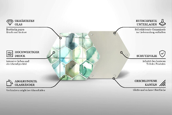 Deska kuchenna Akwarelowe heksagony