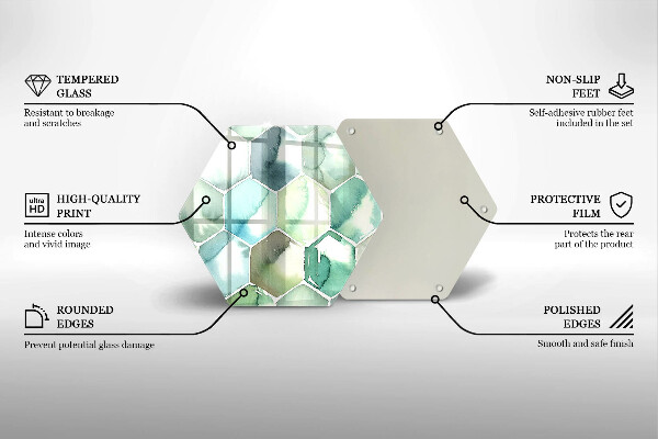 Deska kuchenna Akwarelowe heksagony