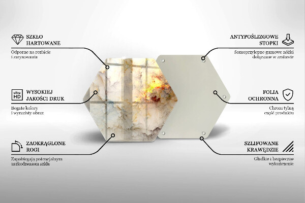 Deska kuchenna Tekstura marmur ze złotem