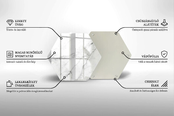 Deska szklana do kuchni Elegancki marmur tekstura